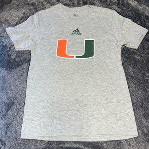 Adidas Miami Hurricanes T-shirt. Men’s size XS